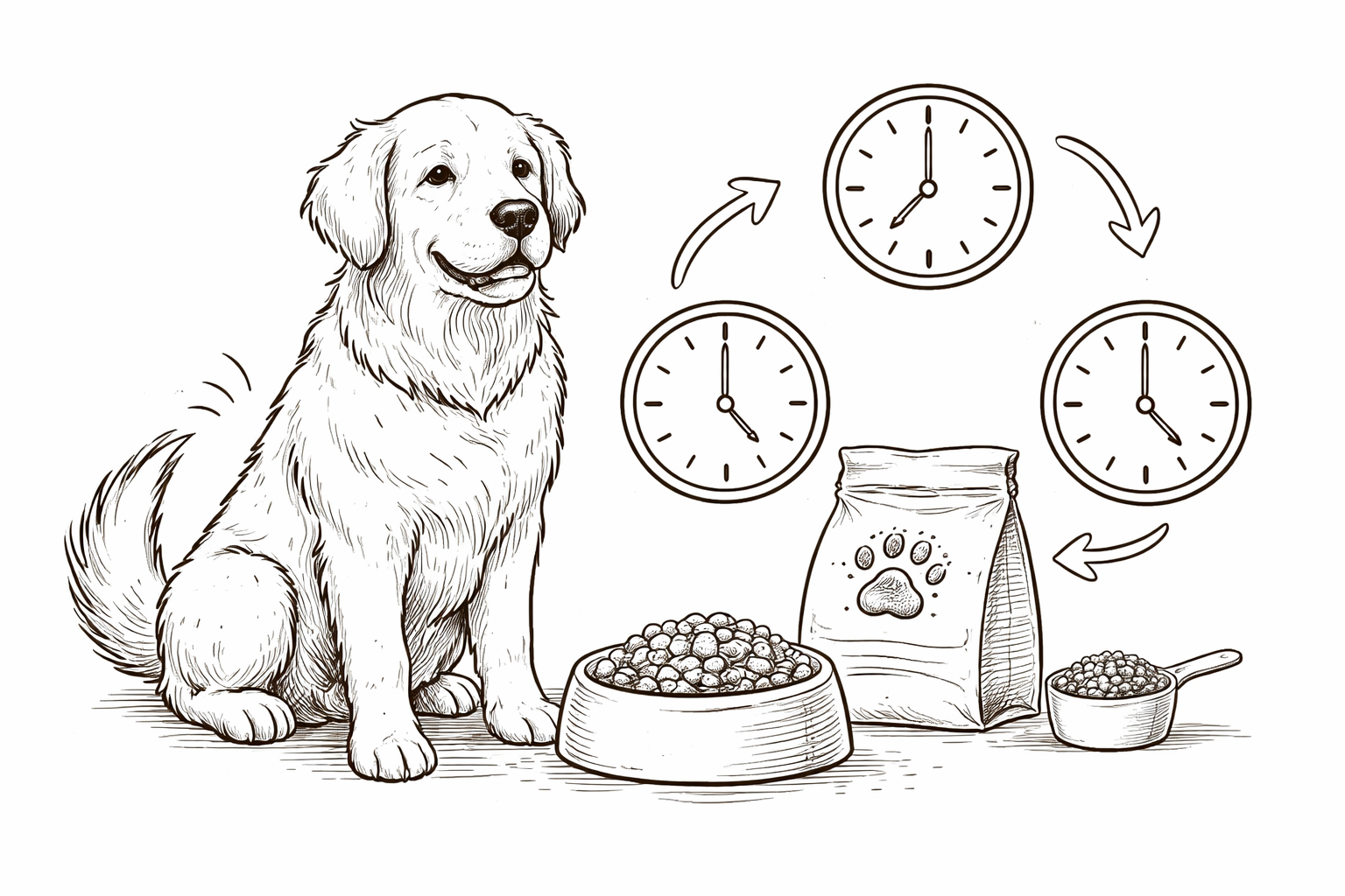 老犬のドッグフードは1日2〜4回に分けて与えるのが基本です